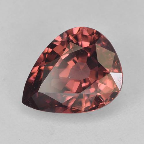 2.75 ct Red Zircon Stone, Natural Zircon in Pear Facet Shape for Sale