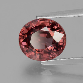 3.63 ct Red Zircon Stone, Natural Zircon in Oval Facet Shape for Sale