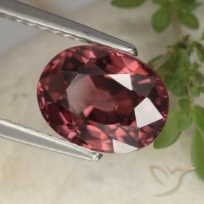 3.10 ct Red Zircon Stone, Natural Zircon in Oval Facet Shape for Sale