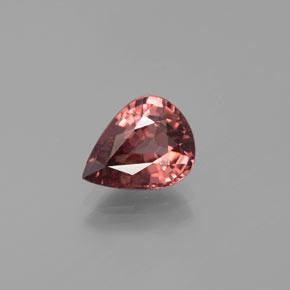 Reddish Pink Zircon Gem - 3.2ct Pear Facet (ID: 375418)
