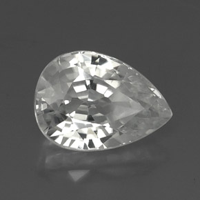 12.35 ct White Zircon Stone, Natural Zircon in Pear Facet Shape for Sale