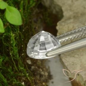 Zircon Gemstone in 7.7 x 6.4 mm Size for Sale, Zircon Stone in Warm White Color