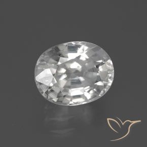 3.00 ct White Zircon Stone, Natural Zircon in Oval Facet Shape for Sale