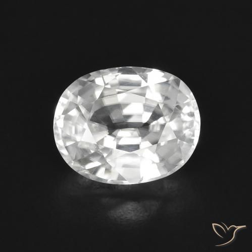 3.04ct Natural White Zircon, Oval, VVS-VS