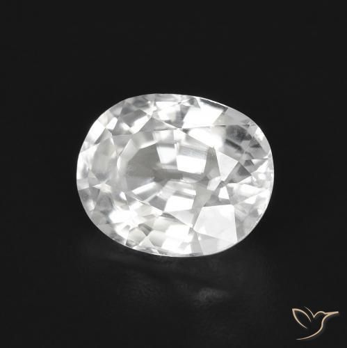 3.04 ct White Zircon Stone, Natural Zircon in Oval Facet Shape for Sale