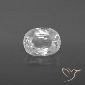 3.12ct Natural White Zircon, Oval, VVS-VS