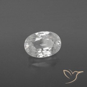 2.95 ct White Zircon Stone, Natural Zircon in Oval Facet Shape for Sale