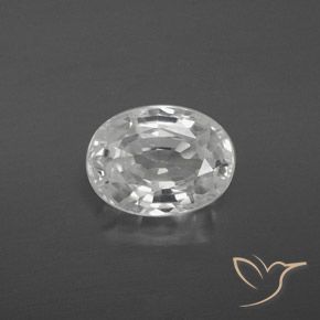3.21ct Natural White Zircon, Oval, VS
