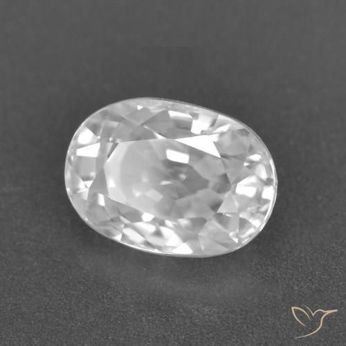 3.07 ct White Zircon Stone, Natural Zircon in Oval Facet Shape for Sale
