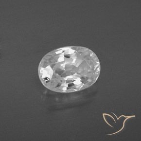 3.23 ct White Zircon Stone, Natural Zircon in Oval Facet Shape for Sale