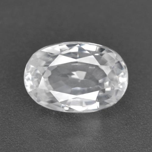 3.31 ct White Zircon Gemstone, Zircon Gem in Oval Facet Shape for Sale.