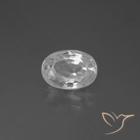 3.17 ct White Zircon Stone, Natural Zircon in Oval Facet Shape for Sale