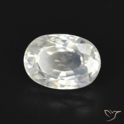 3.20 ct White Zircon Stone, Natural Zircon in Oval Facet Shape for Sale