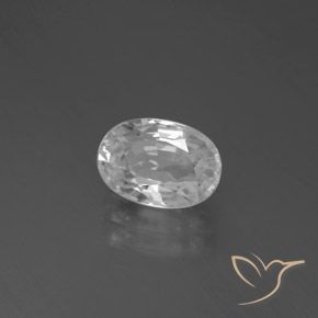 3.53 ct White Zircon Stone, Natural Zircon in Oval Facet Shape for Sale