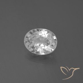 3.02 ct White Zircon Stone, Natural Zircon in Oval Facet Shape for Sale