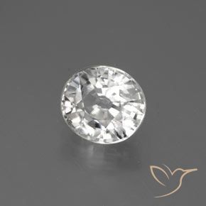 2.84 ct White Zircon Stone, Natural Zircon in Oval Facet Shape for Sale