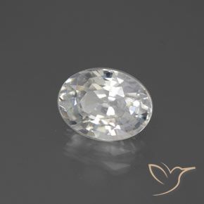 3.09 ct White Zircon Stone, Natural Zircon in Oval Facet Shape for Sale