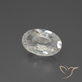 2.88 ct White Zircon Stone, Natural Zircon in Oval Facet Shape for Sale