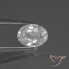 2.38 ct White Zircon Stone, Natural Zircon in Oval Facet Shape for Sale
