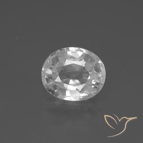 2.87ct Natural White Zircon, Oval, VVS