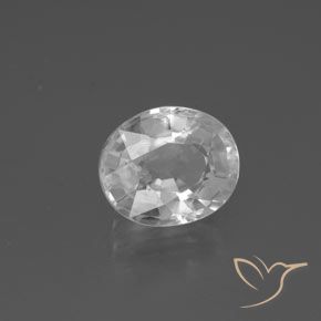2.87 ct White Zircon Stone, Natural Zircon in Oval Facet Shape for Sale