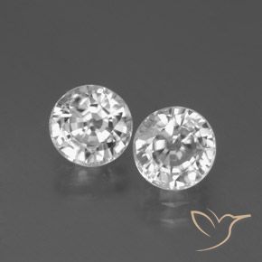 White Zircon Gem - 2.1ct Round Facet (ID: 377885)