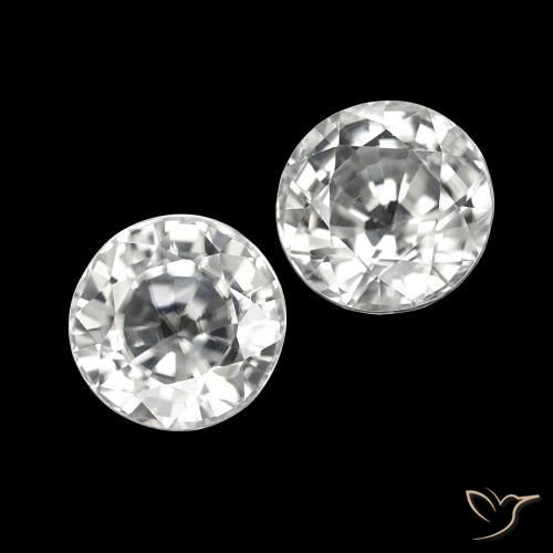 4.19 ctw White Zircon Stones, Natural Zircon in Round Facet Shape for Sale