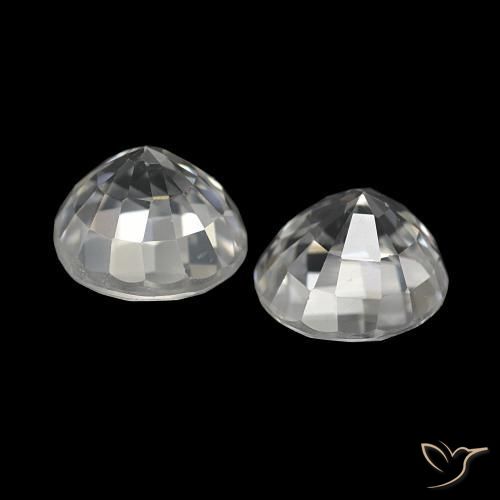 Zircon Gemstones in 7 mm (calibrated) Size for Sale, Zircon Stones in White Color