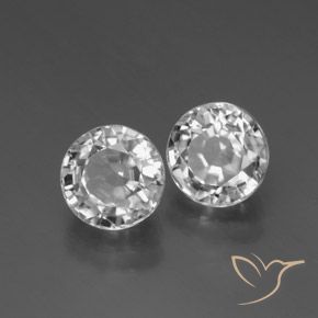 4.28 ctw White Zircon Stones, Natural Zircon in Round Facet Shape for Sale