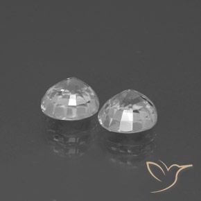 Zircon Gemstones in 7 mm (calibrated) Size for Sale, Zircon Stones in White Color