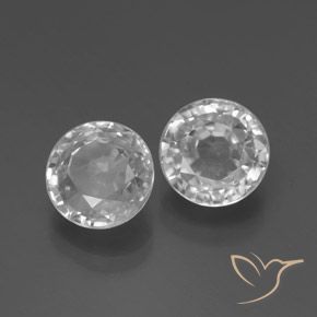 4.79 ct White Zircon, 7.2 mm Round Cut From Cambodia, Photo A