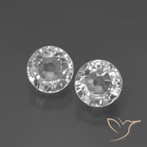 4.22 ct White Zircon, 6.8 mm Round Cut From Cambodia, Photo A