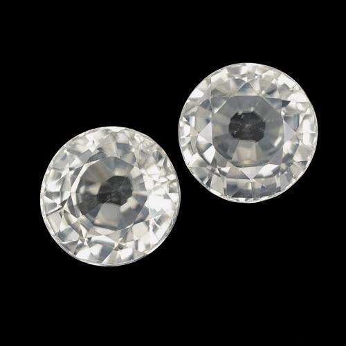 4.22 ctw White Zircon Stones, Natural Zircon in Round Facet Shape for Sale