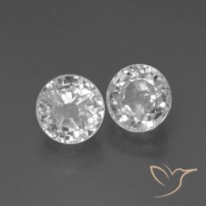 4.46 ctw White Zircon Stones, Natural Zircon in Round Facet Shape for Sale