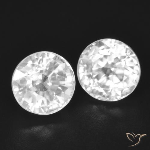 4.31 ctw White Zircon Stones, Natural Zircon in Round Facet Shape for Sale