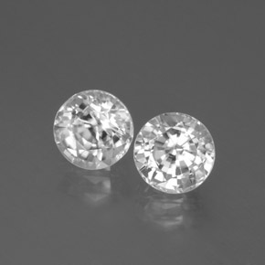 Blanc Zircon gemme - 1.9ct Facette ronde (ID: 377893)