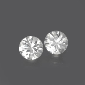 1.33 ct White Zircon Stone, Natural Zircon in Diamond-Cut Shape for Sale