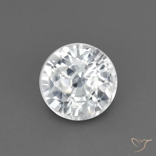 2.28ct Natural White Zircon, Round, VVS-VS
