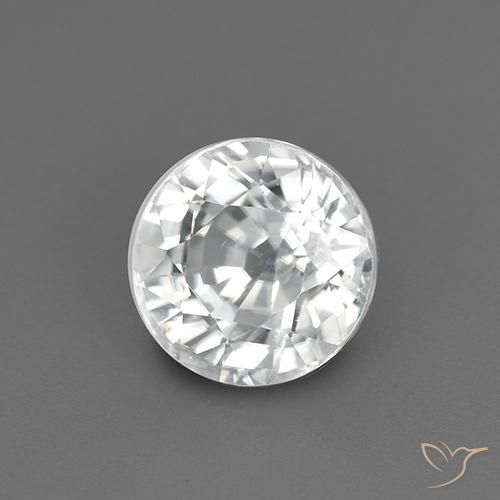 2.28 ct White Zircon Stone, Natural Zircon in Round Facet Shape for Sale