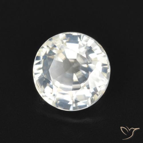 2.05 ct White Zircon Stone, Natural Zircon in Round Facet Shape for Sale
