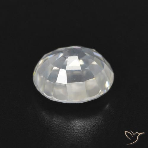Zircon Gemstone in 7 mm (calibrated) Size for Sale, Zircon Stone in Warm White Color