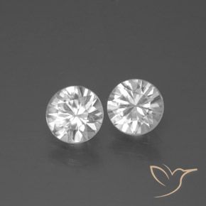 1.79 ctw White Zircon Stones, Natural Zircon in Diamond-Cut Shape for Sale
