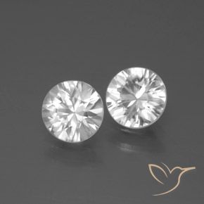 2.26 ctw White Zircon Stones, Natural Zircon in Diamond-Cut Shape for Sale