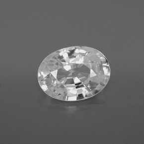 Белый Циркон Камень - 3.7ct Фасетный Овал (ID: 378028)