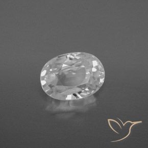 2.91 ct White Zircon Stone, Natural Zircon in Oval Facet Shape for Sale