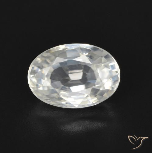 2.72 ct White Zircon Stone, Natural Zircon in Oval Facet Shape for Sale