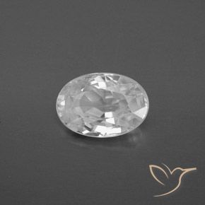 2.26 ct White Zircon Stone, Natural Zircon in Oval Facet Shape for Sale