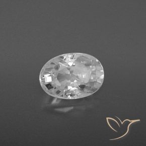 2.74 ct White Zircon Stone, Natural Zircon in Oval Facet Shape for Sale