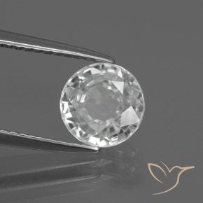 2.59 ct White Zircon Stone, Natural Zircon in Round Facet Shape for Sale