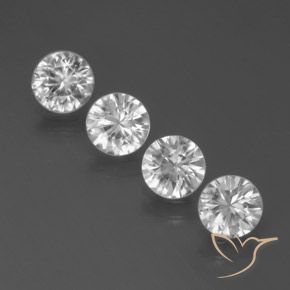 3.41ctw Natural White Zircon, Round, VVS-VS